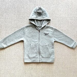 Reebok Boys 4T Hoodie NWOT sweatshirt zip up front grey never worn